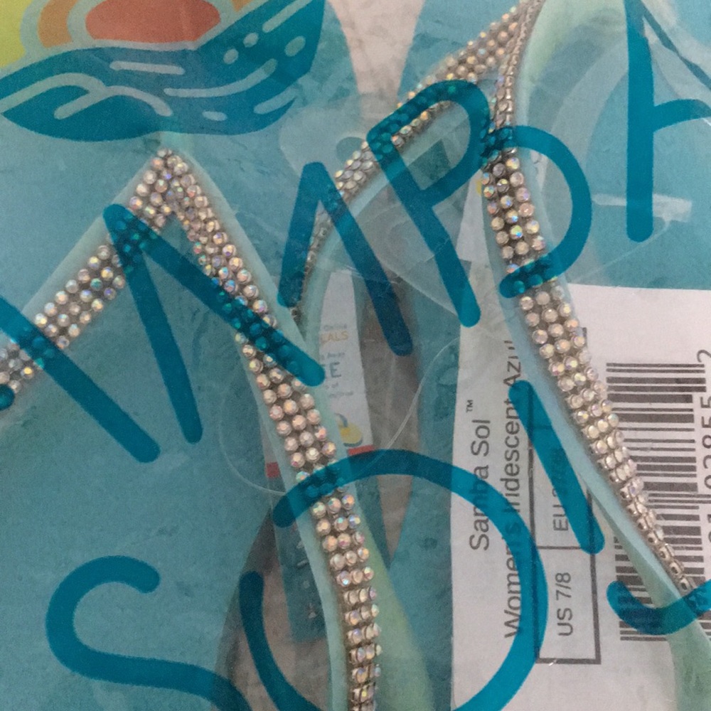 🎉🎉Host Pick BRAND NEW Samba Sol Crystal Embellished Flip Flops - Picture 4 of 7